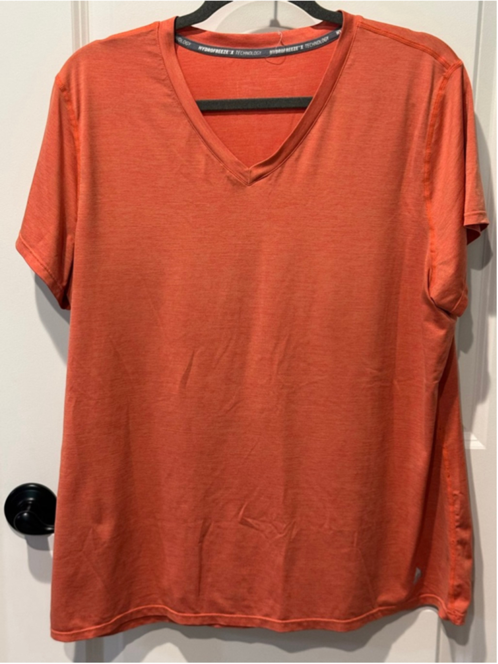 Men's Arctic Cool HYDROFREEZE Orange Short Sleeve V-Neck Tee L